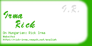 irma rick business card